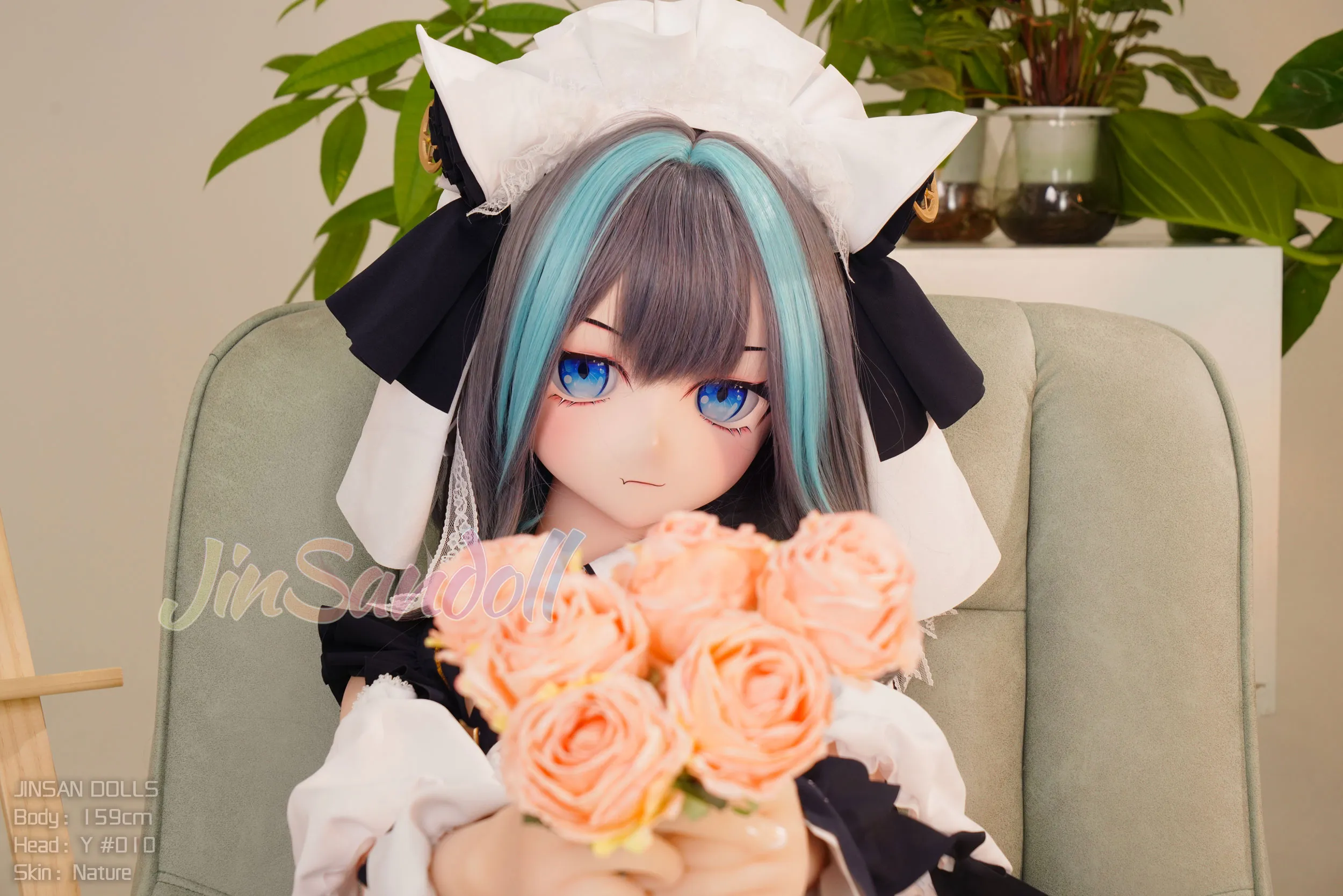 159cm (5ft3) Bonnet H Poupée réaliste style anime PVC et S-TPE Poupée sexuelle Tête #Y010